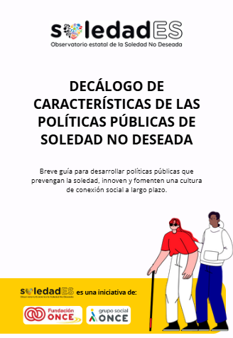 Portada del decálogo de características de políticas públicas de soledad no deseada