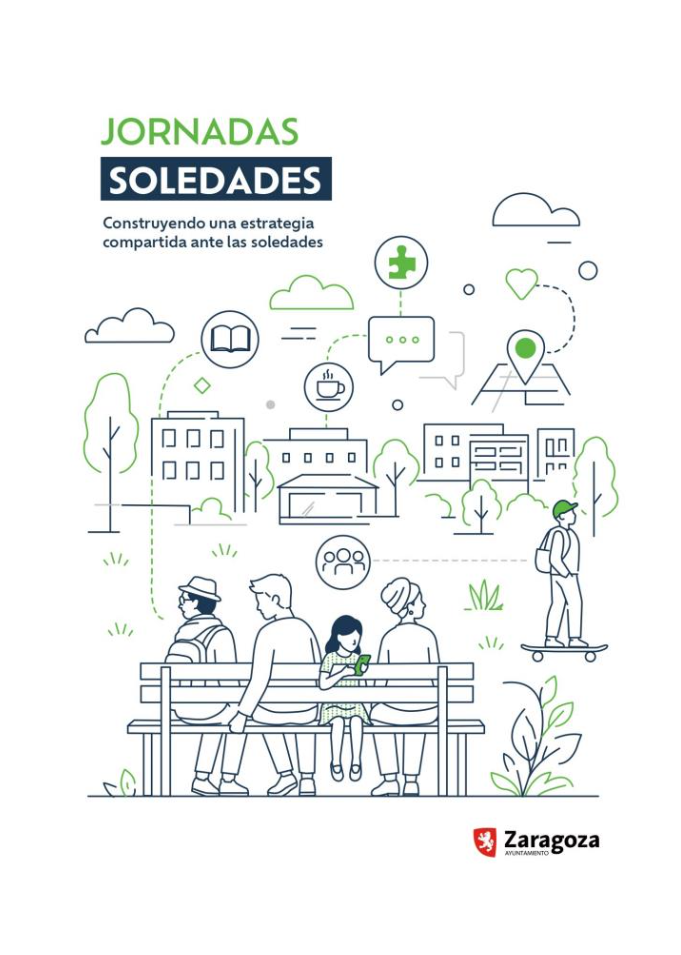 Imagen promocional de las jornadas con iconos de personas interactuando