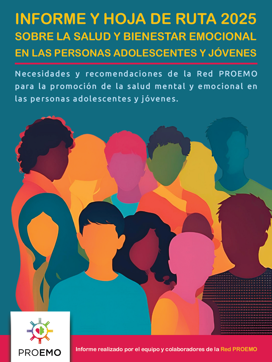 Portada del estudio con el título completo y siluetas de personas pintadas de diferentes colores