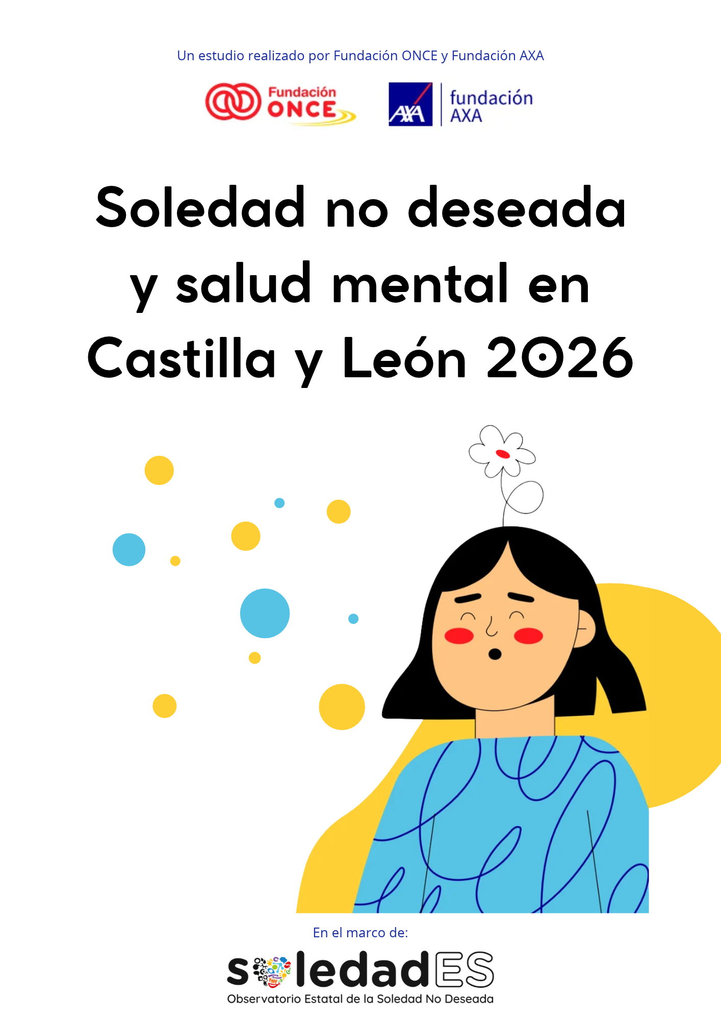 Portada del estudio con el título "Estudio sobre soledad no deseada y salud mental en Castilla y León 2026"