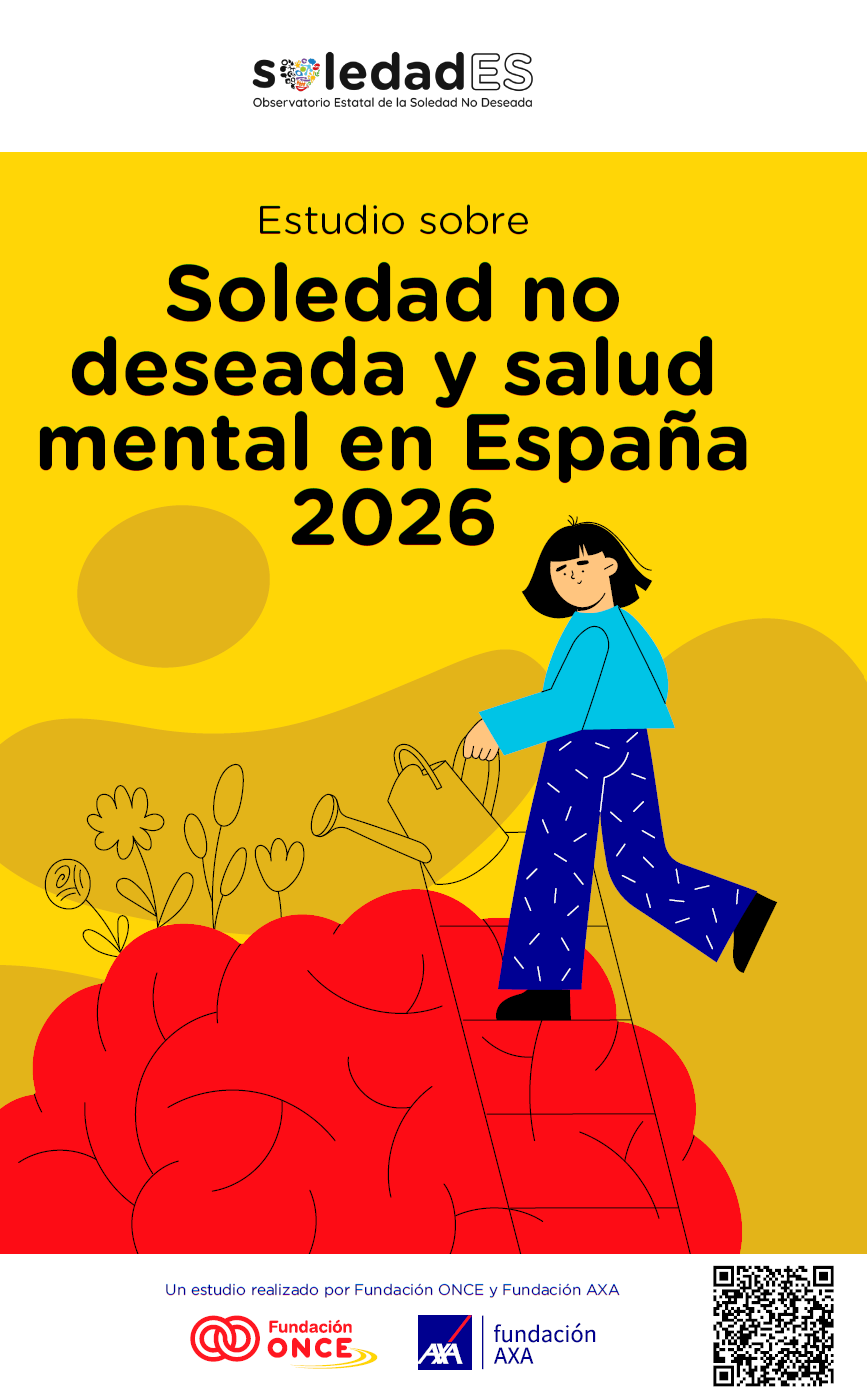 Portada del estudio con el título y una imagen de una mujer caminando por un campo de flores que simula la forma de un cerebro