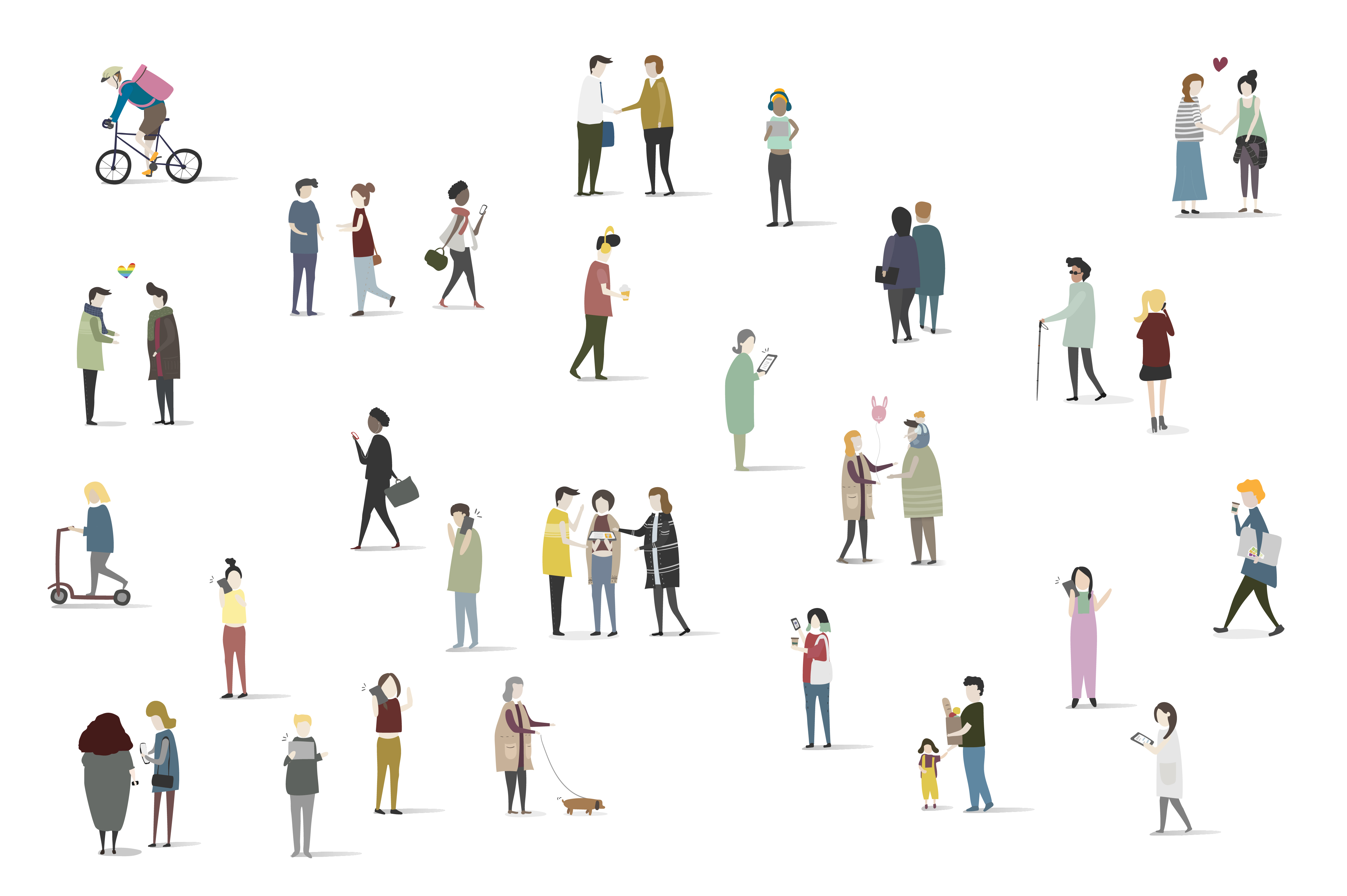 Ilustración de diferentes personas 
