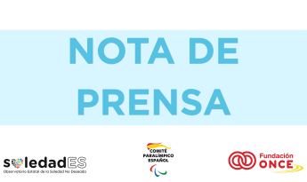 Nota de prensa y los logos del Observatorio SoledadES, Comité Paralímpico Español y Fundación ONCE