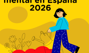 Portada del estudio con el título y una imagen de una mujer caminando por un campo de flores que simula la forma de un cerebro